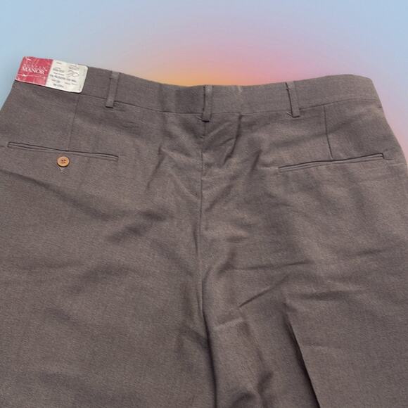 AUSTIN MANOR Men’s 38 x 30 Brown Wool Blend Pleated Dress Pant - Picture 3 of 4